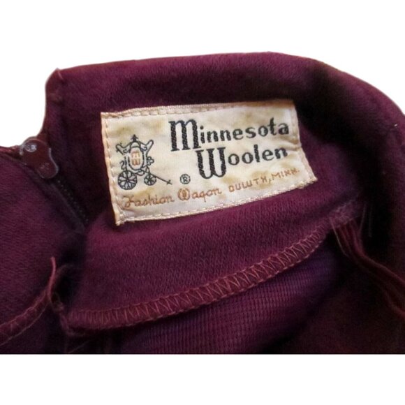 6 Vintage 1970's Women's Dress MINNESOTA WOOLENS ROYAL PURPE BELTED MOD ACRYLIC - Picture 3 of 8